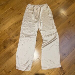 Zara Cream Satin Lounge Pants